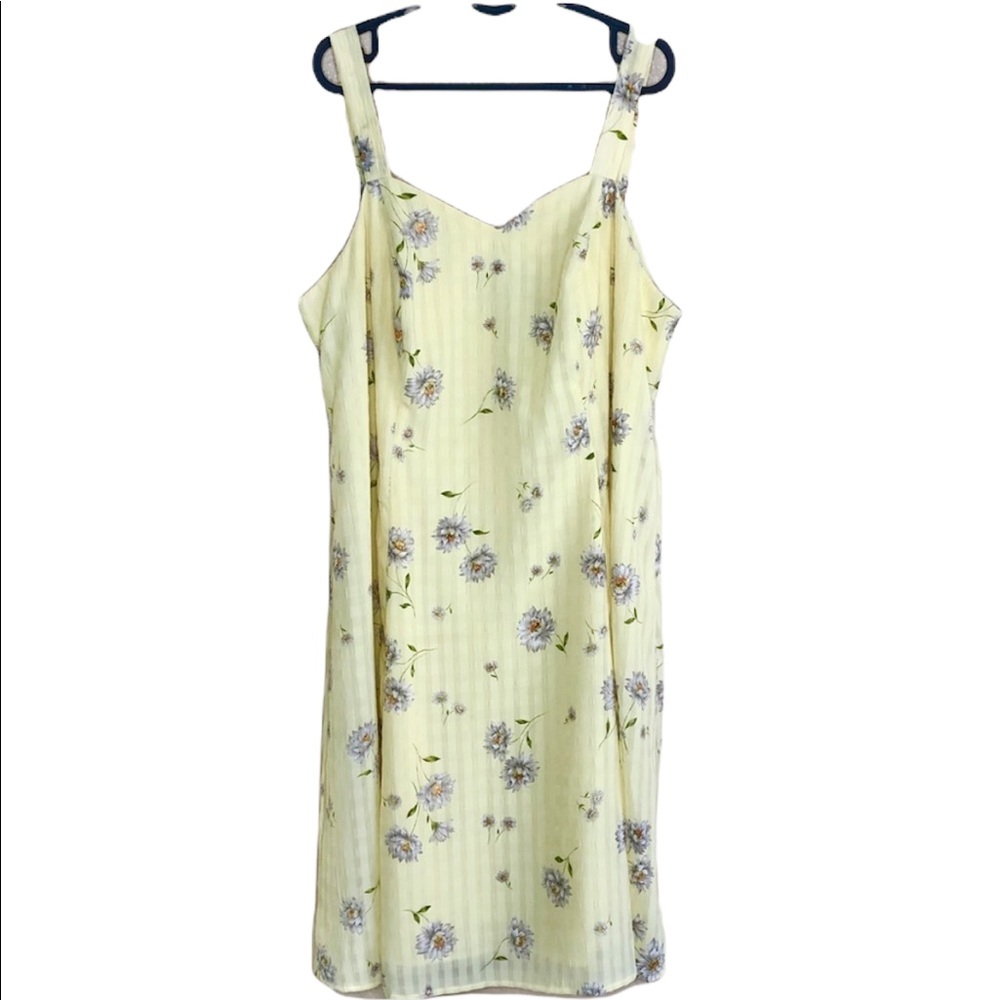 Vintage Fashion Bug Yellow Daisy Floral Tank Dress
